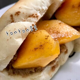 塩パンの柿とマロンクリームサンドイッチ☆